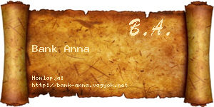 Bank Anna névjegykártya